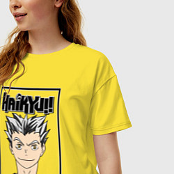 Футболка оверсайз женская Котаро Бокуто Haikyuu!!, цвет: желтый — фото 2