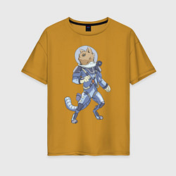 Женская футболка оверсайз Рыжий космонавт