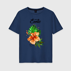 Женская футболка оверсайз Exotic Экзотический цветок