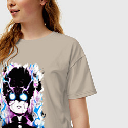 Футболка оверсайз женская Моб Психо 100, цвет: миндальный — фото 2