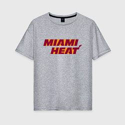 Футболка оверсайз женская NBA - Miami Heat, цвет: меланж