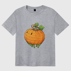 Футболка оверсайз женская Недовольная тыква, цвет: меланж