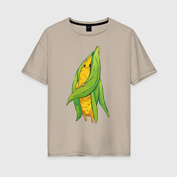 Женская футболка оверсайз Милая кукурузка