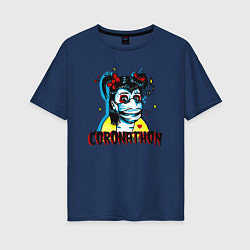 Женская футболка оверсайз Coronathon