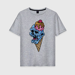 Женская футболка оверсайз Horror ice cream