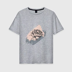 Женская футболка оверсайз Темная роза - абстракция