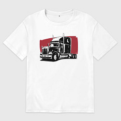 Женская футболка оверсайз Truck red