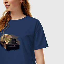 Футболка оверсайз женская Truck art, цвет: тёмно-синий — фото 2