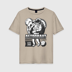 Женская футболка оверсайз Космонавт и планеты