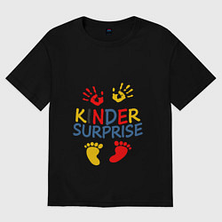 Футболка оверсайз женская KINDER SURPRISE, цвет: черный