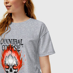 Футболка оверсайз женская Cannibal Corpse Труп Каннибала Z, цвет: меланж — фото 2