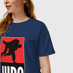 Футболка оверсайз женская Judo, цвет: тёмно-синий — фото 2