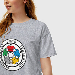 Футболка оверсайз женская Judo Federation, цвет: меланж — фото 2
