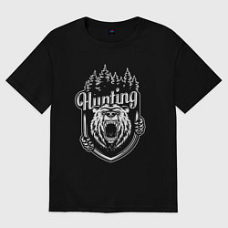 Футболка оверсайз женская Hunting, цвет: черный