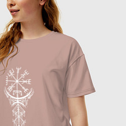 Футболка оверсайз женская Вегвизир Vegvisir Руна Z, цвет: пыльно-розовый — фото 2