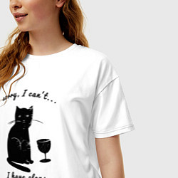 Футболка оверсайз женская Sorry, I cant I have plans, цвет: белый — фото 2