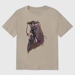 Футболка оверсайз женская Скарамучча, цвет: миндальный