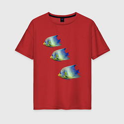 Женская футболка оверсайз Рыба