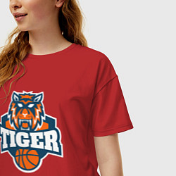 Футболка оверсайз женская Tiger Basketball, цвет: красный — фото 2