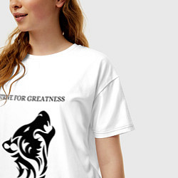 Футболка оверсайз женская Волк, цвет: белый — фото 2