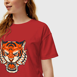 Футболка оверсайз женская Super Tiger, цвет: красный — фото 2