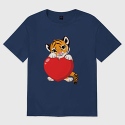 Футболка оверсайз женская Tiger Love, цвет: тёмно-синий