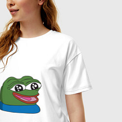 Футболка оверсайз женская Pepe happy Пепе хеппи, цвет: белый — фото 2