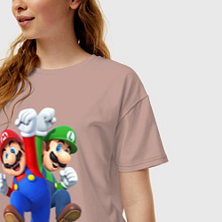 Футболка оверсайз женская Mario Bros, цвет: пыльно-розовый — фото 2