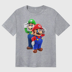 Футболка оверсайз женская Mario Bros, цвет: меланж