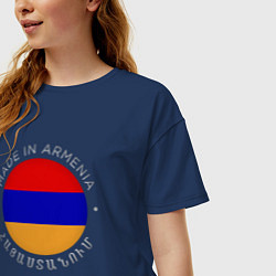 Футболка оверсайз женская Сделано в Армении, цвет: тёмно-синий — фото 2