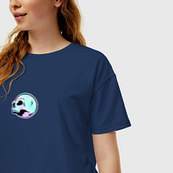 Футболка оверсайз женская G&M - Skull, цвет: тёмно-синий — фото 2