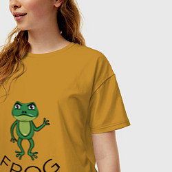 Футболка оверсайз женская Frog green, цвет: горчичный — фото 2