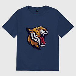 Футболка оверсайз женская Roar - Tiger, цвет: тёмно-синий