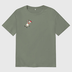 Футболка оверсайз женская Новогодний Олень!, цвет: авокадо