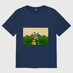 Футболка оверсайз женская Mario Coins, цвет: тёмно-синий