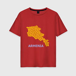 Футболка оверсайз женская Golden Armenia, цвет: красный
