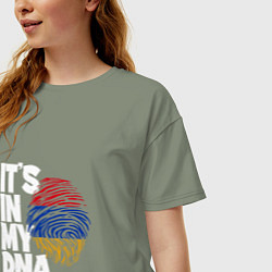 Футболка оверсайз женская ДНК - Армения, цвет: авокадо — фото 2