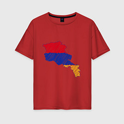 Женская футболка оверсайз Карта Армения