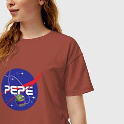 Футболка оверсайз женская Pepe Pepe space Nasa, цвет: кирпичный — фото 2