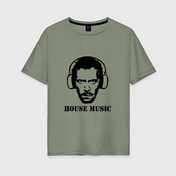Женская футболка оверсайз Dr House music