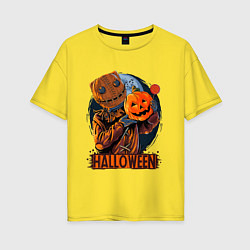 Женская футболка оверсайз Halloween Scarecrow