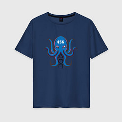 Женская футболка оверсайз Ojingeo geim синий кальмар