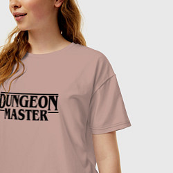 Футболка оверсайз женская DUNGEON MASTER ГАЧИМУЧИ ЧЁРНЫЙ ЛОГО, цвет: пыльно-розовый — фото 2