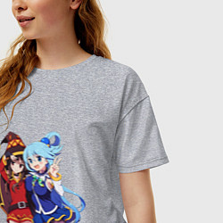 Футболка оверсайз женская Aqua Meg, цвет: меланж — фото 2