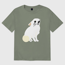 Футболка оверсайз женская Шкодливый Чихуахуа, цвет: авокадо