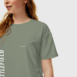 Футболка оверсайз женская BATTLEFIELD 2042 БЕЛЫЙ ЛОГОТИП, цвет: авокадо — фото 2