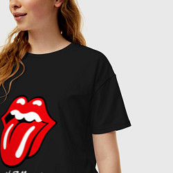 Футболка оверсайз женская Rolling Stones Роллинг Стоунз, цвет: черный — фото 2