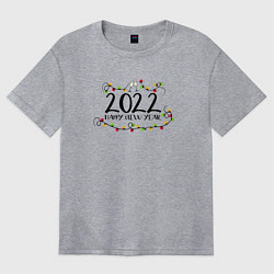 Женская футболка оверсайз Champagne glasses 2022 NY