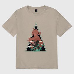 Футболка оверсайз женская Genshin Impact KazuhaКадзуха, цвет: миндальный