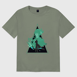 Футболка оверсайз женская Genshin Impact VentiВенти, цвет: авокадо